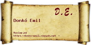 Donkó Emil névjegykártya
