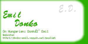 emil donko business card